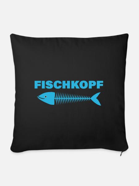 FISCHKOPF - Sofakissenbezug 45 x 45 cm - Schwarz
