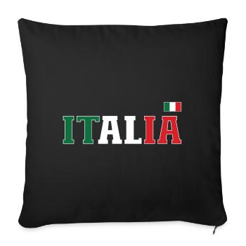 Italy Flag - Sofa pillowcase 17,3'' x 17,3'' (45 x 45 cm) - black - Front
