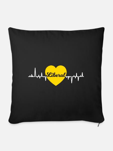 Liberales Herz - Sofakissenbezug 45 x 45 cm - Schwarz