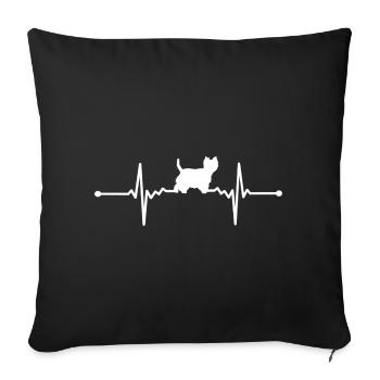 West Highland White Terrier - Westie - Sofakissenbezug 45 x 45 cm - Schwarz - Vorne