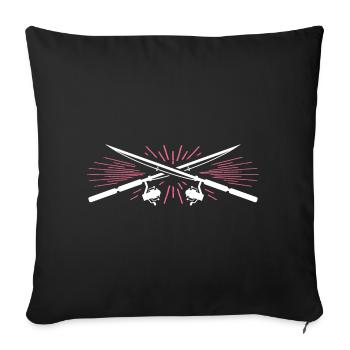 Pêche - Housse de coussin décorative 45 x 45 cm - noir - Devant