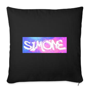 Simone - Sofakissenbezug 45 x 45 cm - Schwarz - Vorne