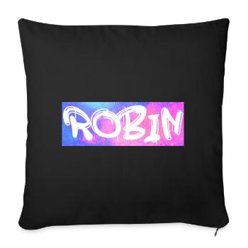 Robin Name Gift Gift Idea Galaxy - Sofa pillowcase 17,3'' x 17,3'' (45 x 45 cm) - black - Front