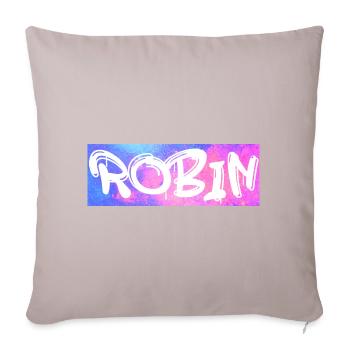 Robin Nom cadeau idée de cadeau galaxie - Housse de coussin décorative 45 x 45 cm - taupe clair - Devant