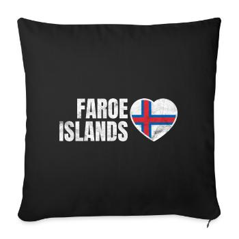 Faroe Islands - Sofa pillowcase 17,3'' x 17,3'' (45 x 45 cm) - black - Front