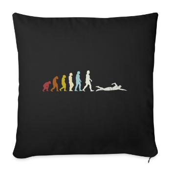 Schwimmen Evolution - Sofakissenbezug 45 x 45 cm - Schwarz - Vorne