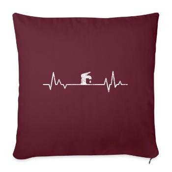 Plumber Installer Heartbeat Plant Mechanic - Sofa pillowcase 17,3'' x 17,3'' (45 x 45 cm) - burgundy - Front