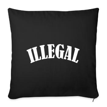 démo illégale illégalement illégale - Housse de coussin décorative 45 x 45 cm - noir - Devant