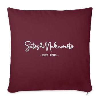 Satoshi Nakamoto Bitcoin Blockchain 2009 - Sofa pillowcase 17,3'' x 17,3'' (45 x 45 cm) - burgundy - Front