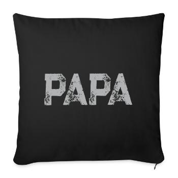 PA PA - PAPA - Père - Papa - Papa - Housse de coussin décorative 45 x 45 cm - noir - Devant