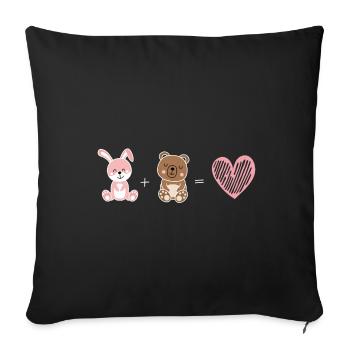 Dieses Häschen liebt diesen Bärchen - Valentinstag - Sofakissenbezug 45 x 45 cm - Schwarz - Vorne