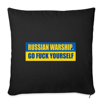 russian warship go f yourself - Housse de coussin décorative 45 x 45 cm - noir - Devant