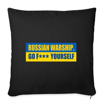 russian warship go f yourself - Sofakissenbezug 45 x 45 cm - Schwarz - Vorne