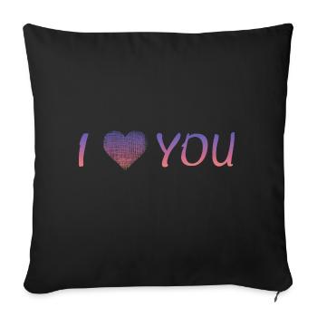 i love you - Sofakissenbezug 45 x 45 cm - Schwarz - Vorne
