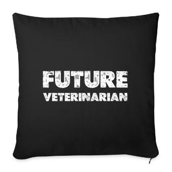 Futur vétérinaire Vétérinaire Vétérinaire Tierliebhab - Housse de coussin décorative 45 x 45 cm - noir - Devant