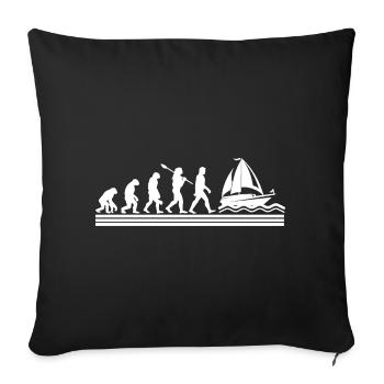 Sailing Sailor Sailboat Evolution - Sofa pillowcase 17,3'' x 17,3'' (45 x 45 cm) - black - Front
