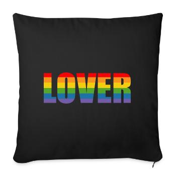 LGBT Rainbow Lover LGBT lgbtqi queer - Sofa pillowcase 17,3'' x 17,3'' (45 x 45 cm) - black - Front