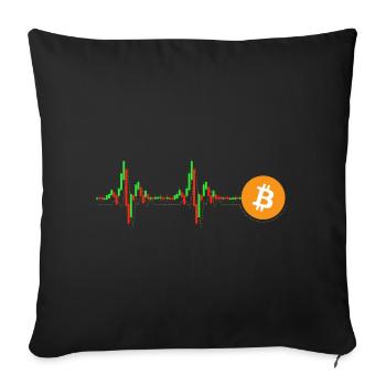 Bitcoin Chart Pattern - Sofa pillowcase 17,3'' x 17,3'' (45 x 45 cm) - black - Front