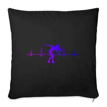 Rollerskaten Roller Skating Roller Skate Roller Skat - Sofa pillowcase 17,3'' x 17,3'' (45 x 45 cm) - black - Front