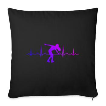 Roller Skating Patin à roulettes masculin Rollerskate - Housse de coussin décorative 45 x 45 cm - noir - Devant