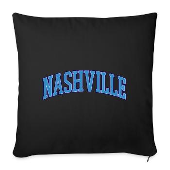 Nashville Varsity Lettering - Sofa pillowcase 17,3'' x 17,3'' (45 x 45 cm) - black - Front