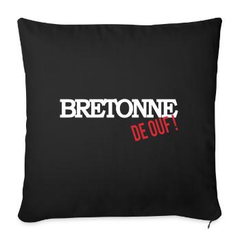 Bretonne de ouf - Housse de coussin décorative 45 x 45 cm - noir - Devant