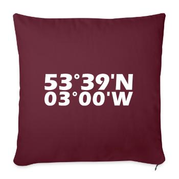 Southport Koordinaten - Sofakissenbezug 45 x 45 cm - Burgunderrot - Vorne
