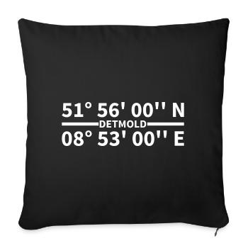 Detmold Koordinaten - Sofakissenbezug 45 x 45 cm - Schwarz - Vorne