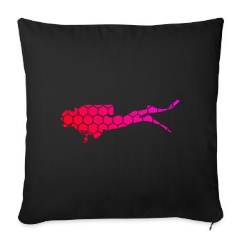 Plongée libre pour hommes Plongeur pour femmes Plongée - Housse de coussin décorative 45 x 45 cm - noir - Devant