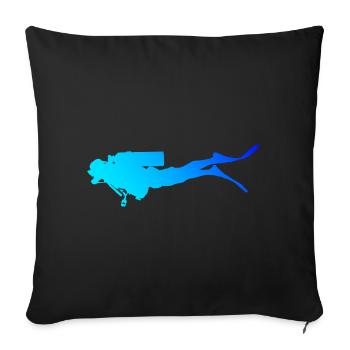 Scuba Diver Damen Scuba Taucher Free Dive - Sofakissenbezug 45 x 45 cm - Schwarz - Vorne
