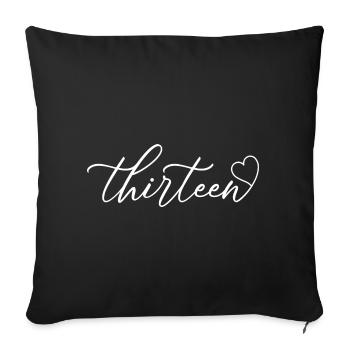Mignon cadeau d’anniversaire 13 ans 13 ans - treize - Housse de coussin décorative 45 x 45 cm - noir - Devant