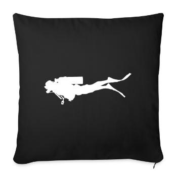 Plongée Tauchen Scuba Tauchen Diver Plongée libre - Housse de coussin décorative 45 x 45 cm - noir - Devant