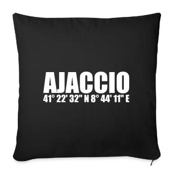 Ajaccio coordinates - Sofa pillowcase 17,3'' x 17,3'' (45 x 45 cm) - black - Front