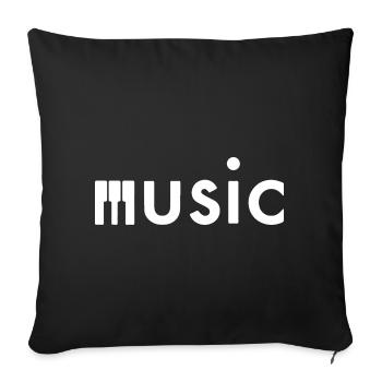 music - Sofakissenbezug 45 x 45 cm - Schwarz - Vorne