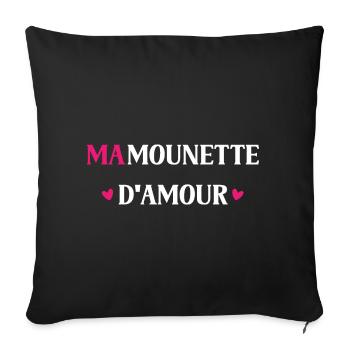mamounette d'amour - Housse de coussin décorative 45 x 45 cm - noir - Devant