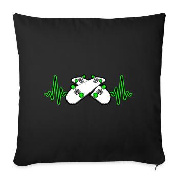 Heartbeat Skater Skateboard Skate - Sofa pillowcase 17,3'' x 17,3'' (45 x 45 cm) - black - Front