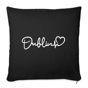 Dublin Heartbeat Ireland Dublin City - Sofa pillowcase 17,3'' x 17,3'' (45 x 45 cm) - black - Front