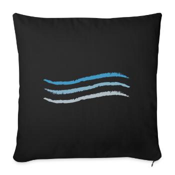 3 lignes sales vague bleue à grise - Housse de coussin décorative 45 x 45 cm - noir - Devant