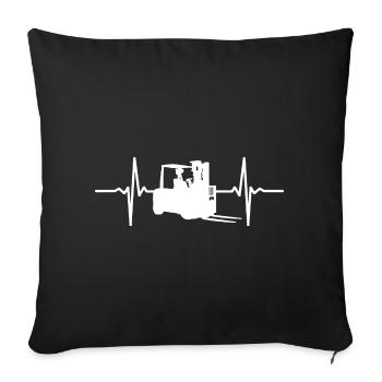 Conducteur de chariot élévateur Opérateur de chariot élévateur élévateur - Housse de coussin décorative 45 x 45 cm - noir - Devant