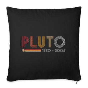 Pluton n’oublie jamais la science rétro et l’astronomie - Housse de coussin décorative 45 x 45 cm - noir - Devant