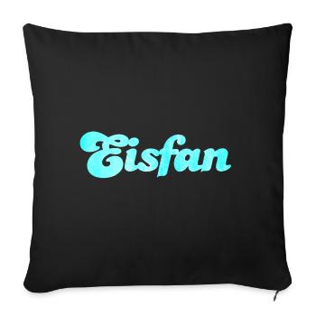 Eisfan cool Statement Eiscreme Eis Eiskrem Fan - Sofakissenbezug 45 x 45 cm - Schwarz - Vorne