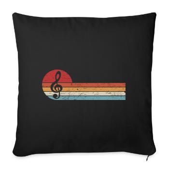 Music Key Retro Treble Clef Musician - Sofa pillowcase 17,3'' x 17,3'' (45 x 45 cm) - black - Front