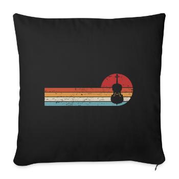 Retro Cello Orchestra Musicien Violoncelliste - Housse de coussin décorative 45 x 45 cm - noir - Devant