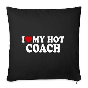 I love my hot coach - Housse de coussin décorative 45 x 45 cm - noir - Devant