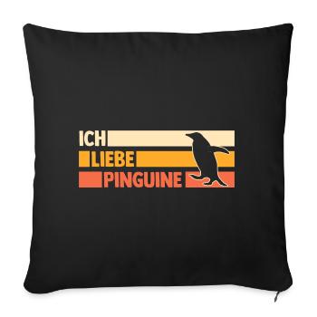 Pinguin - Sofakissenbezug 45 x 45 cm - Schwarz - Vorne