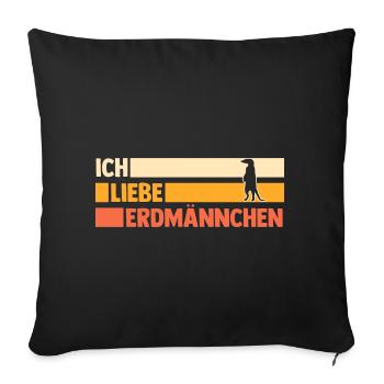 Erdmännchen - Sofakissenbezug 45 x 45 cm - Schwarz - Vorne