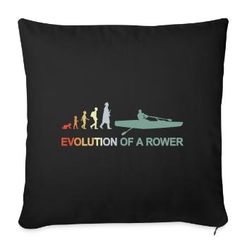 Développement d’un rameur - Housse de coussin décorative 45 x 45 cm - noir - Devant