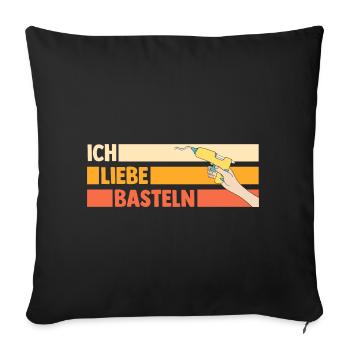 Bastler Bastelunterricht Basteln - Sofakissenbezug 45 x 45 cm - Schwarz - Vorne