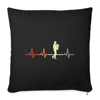 Cor français vintage Heartbeat - Housse de coussin décorative 45 x 45 cm - noir - Devant
