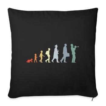 Trumpeter Life Cycle - Sofa pillowcase 17,3'' x 17,3'' (45 x 45 cm) - black - Front